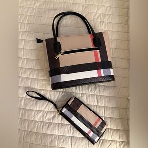 Imitation Burberry Shoulder Bag and Wallet Set